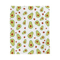 Avocado Pattern Velveteen Plush Blanket — Cute Avocado Tossed Design, Cozy Throw for Kitchen, Living Room & Gifts
